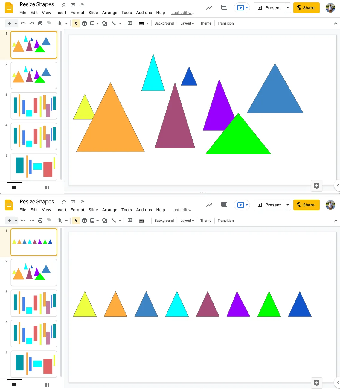 Resize and Align Shapes