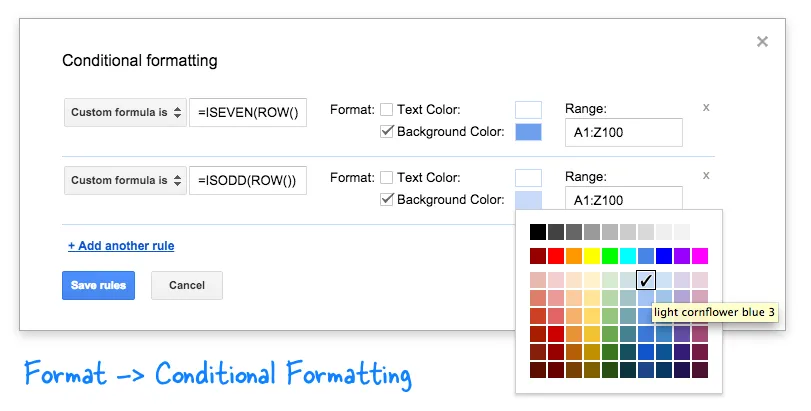 Google Formulas with Conditional Formatting