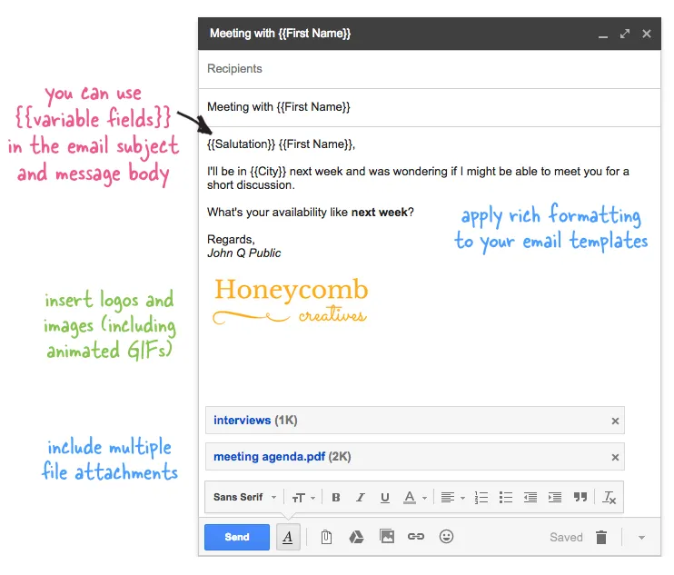 Mail Merge - Gmail Template